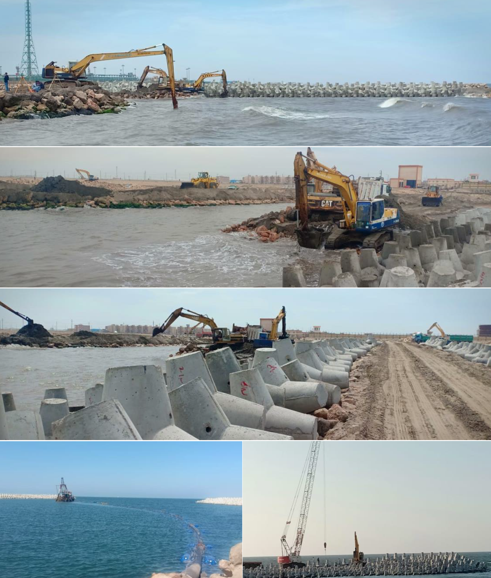 Implementing breakwater to protect sea inlet for the interest of the fish farm in Diba area, west Port-Said